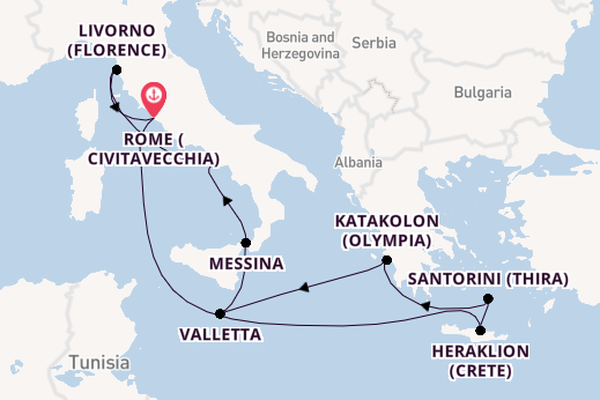 Mediterranean from Rome (Civitavecchia), Italy with the Norwegian Epic