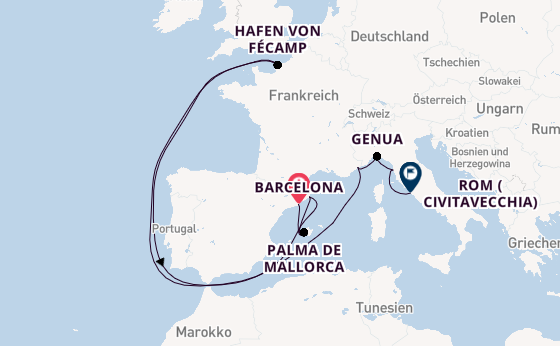 Westliches Mittelmeer ab Barcelona, Spanien auf der EXPLORA II