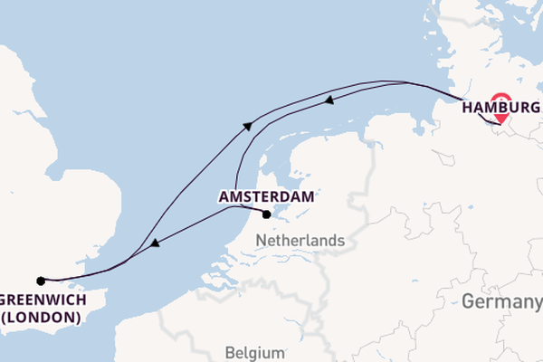 Engeland vanaf Hamburg, Duitsland met de HANSEATIC nature