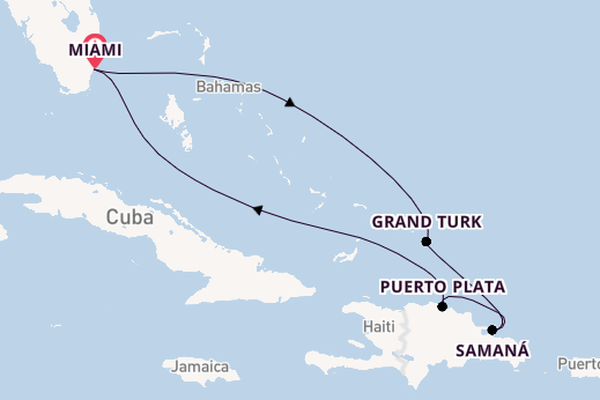 Caribbean from Miami, Florida with the Resilient Lady