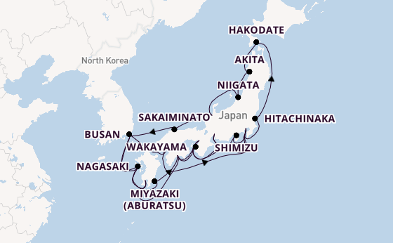 Japan from Tokyo, Japan with the Diamond Princess