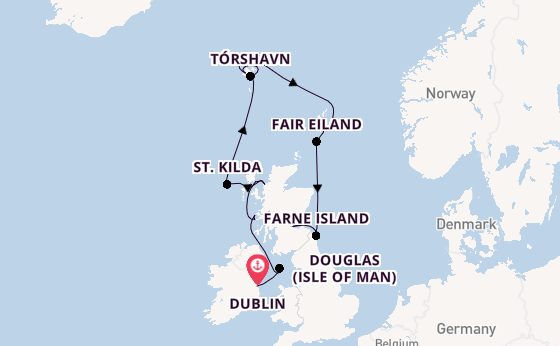 Verenigd Koninkrijk vanaf Dublin, Ierland met de Silver Wind