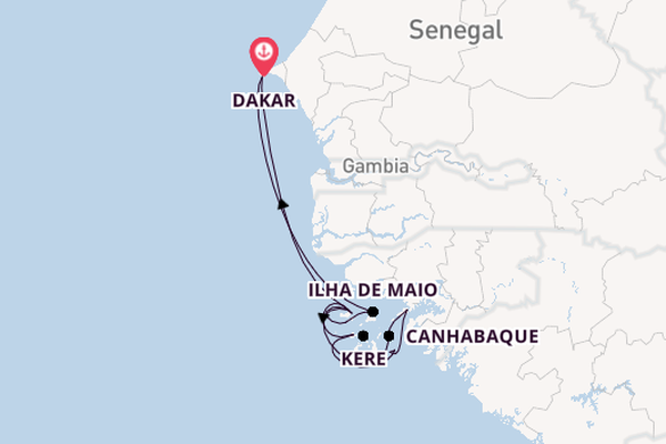 Westafrika ab Dakar, Senegal auf der Le Lyrial