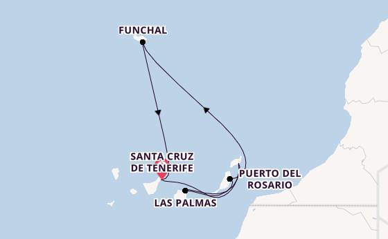Kanarische Inseln ab Santa Cruz de Tenerife auf der Mein Schiff Relax