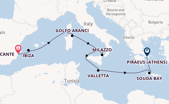 Western Mediterranean from Alicante with the Balmoral