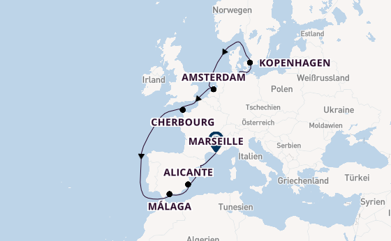 Westliches Mittelmeer ab Kiel, Deutschland auf der MSC Euribia