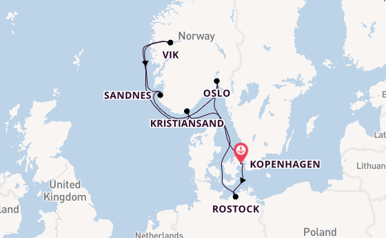 Noorwegen vanaf Kopenhagen, Denemarken met de MSC Splendida