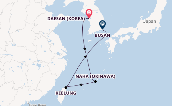 East Asia from DAESAN (KOREA) with the Costa Serena