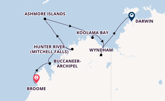 Australien ab Broome, Australien auf der Silver Cloud