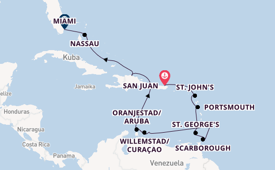 Karibik ab San Juan, Puerto Rico auf der Azamara Quest