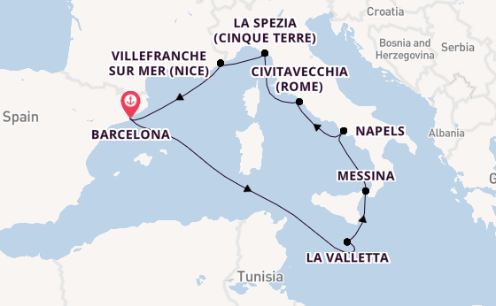 Westelijke Middellandse Zee vanaf Barcelona, Spanje met de Celebrity Equinox