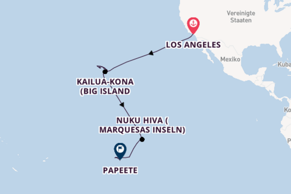 In 23 Tagen nach Papeete (Tahiti) über Honolulu (Oahu