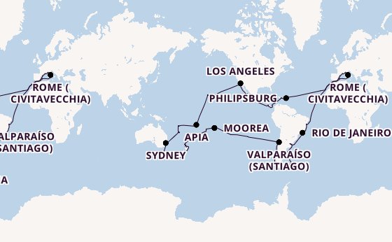 Round-the-World Trip from Genoa, Italy with the MSC Magnifica