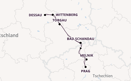 Elbe ab Dresden, Deutschland auf der MS Sans Souci