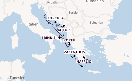 Östliches Mittelmeer ab Dubrovnik, Kroatien auf der Seabourn Quest