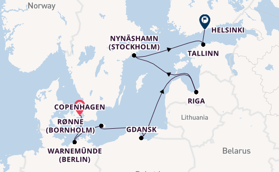 Baltic Sea from Copenhagen, Denmark with the Norwegian Jewel