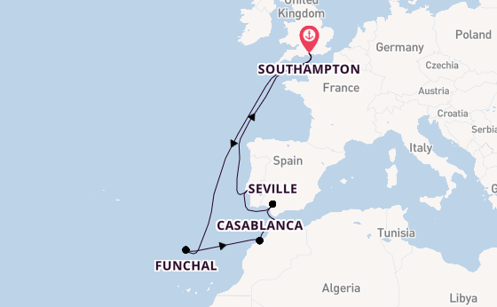 British Isles from Southampton, England with the Arcadia