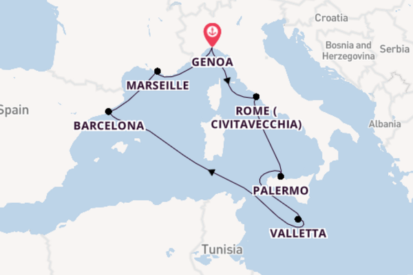 Western Mediterranean From Genoa with the MSC World Europa