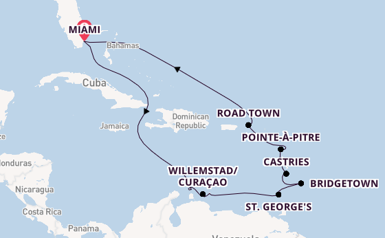 Caribbean from Miami, Florida, USA with the Sonata (Oceania)