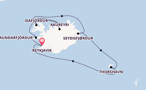 Arktis ab Reykjavik, Island auf der Norwegian Star