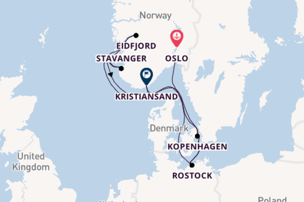 10daagse cruise vanaf Oslo