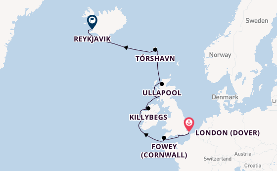 British Isles from London (Dover), England, United Kingdom with the Seabourn Ovation 