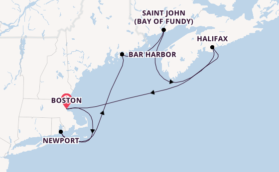 Nieuw-Engeland vanaf Boston, Verenigde Staten met de Norwegian Breakaway