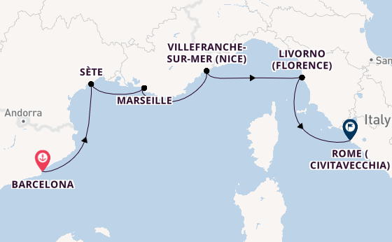 Western Mediterranean from Barcelona, Spain with the Viking Jupiter