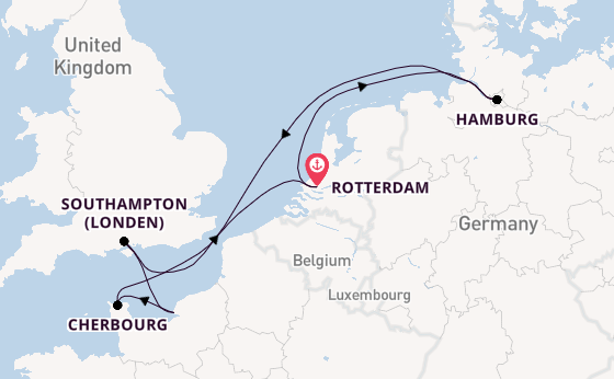 Engeland vanaf Rotterdam, Nederland met de MSC Preziosa