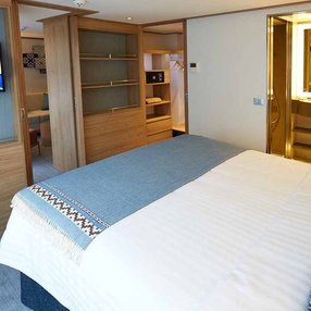 Come aboard the undefined and discover one of 11 cabin categories on a total of 4 decks that can accommodate 106 passengers. Choose your dream cabin and feel at home on board the undefined!