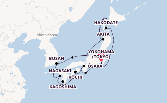Japan from Yokohama (Tokyo), Japan with the Riviera