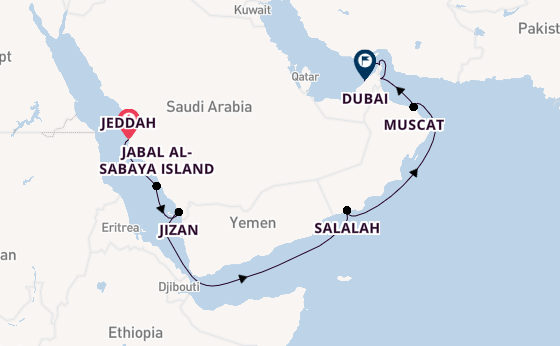 Middle East from Jeddah, Saudi Arabia with the EXPLORA I