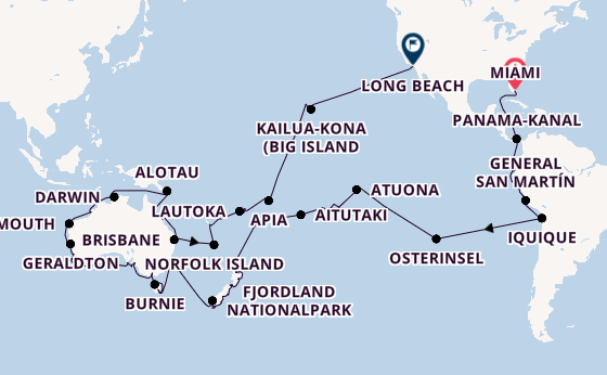 Transpazifik ab Miami auf der Seabourn Quest