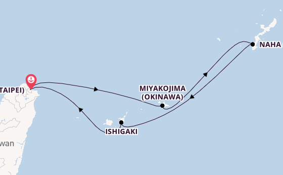Oost-Azië vanaf Keelung (Taipei), Taiwan met de MSC Bellissima