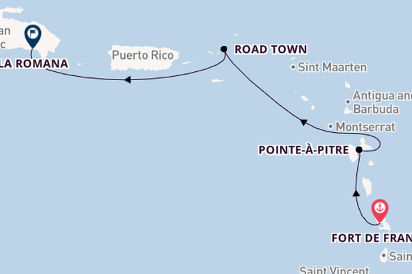 Caribbean from Fort de France, Martinique with the MSC Opera