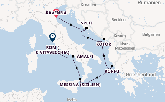 Mittelmeer ab Ravenna, Italien auf der Explorer of the Seas