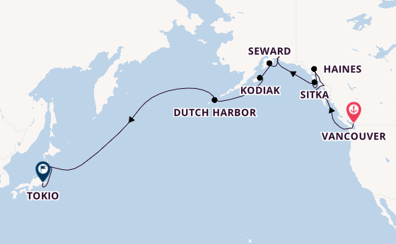 Azamara Pursuit - Mit dem Rocky Mountaineer zu den Fjorden Alaskas & weiter nach Japan