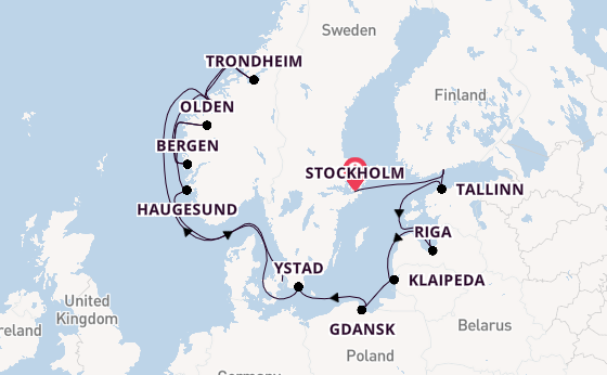 Noorwegen vanaf Stockholm, Zweden met de Silver Dawn