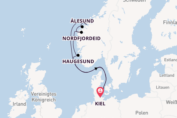 Norwegen ab Kiel, Deutschland auf der Mein Schiff Relax