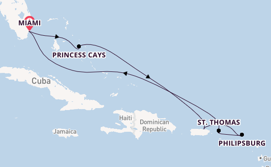 Caribbean from Miami, Florida, USA with the Carnival Magic