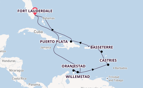 Caribbean vanaf Fort Lauderdale, Verenigde Staten met de Celebrity Eclipse