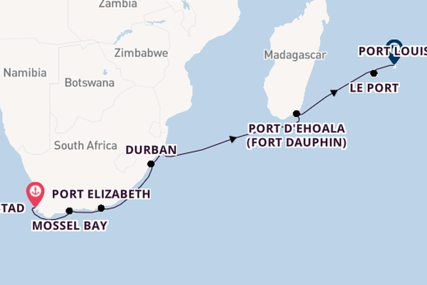 Afrika vanaf Kaapstad, Zuid-Afrika met de MS EUROPA