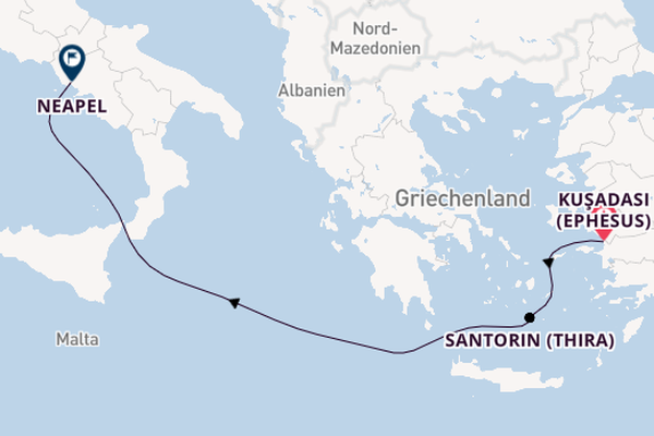 Mittelmeer ab Kuşadası (Ephesus), Türkei auf der MSC Divina