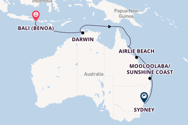 Australia from Bali (Benoa), Indonesia with the Azamara Pursuit