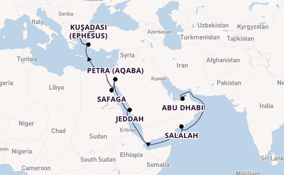 Middle East from Dubai, United Arab Emirates with the Vista