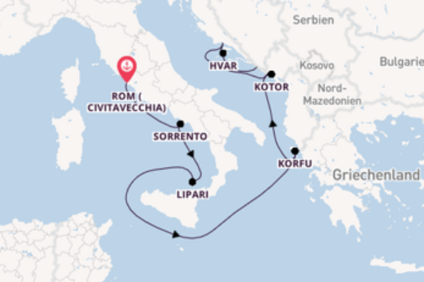 10-tägige Kreuzfahrt von Sorrento nach Lipari