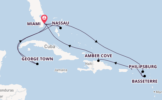 Caribbean vanaf Miami, Verenigde Staten met de MSC Seashore