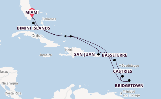Caribbean from Miami, Florida, USA with the Azamara Onward