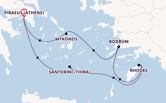 Eastern Mediterranean from United Kingdom with the Scarlet Lady