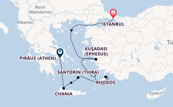 Östliches Mittelmeer ab Istanbul, Türkei auf der Rhapsody of the Seas